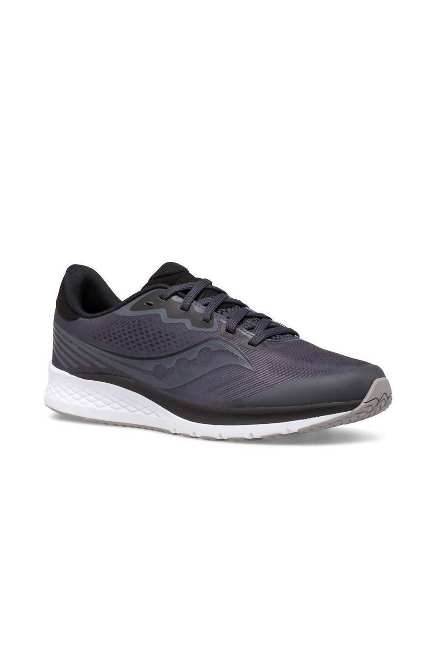 NEW SAUCONY kids' ride 14 running shoes in charcoal/black